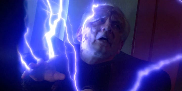 palpatine lightning face melt