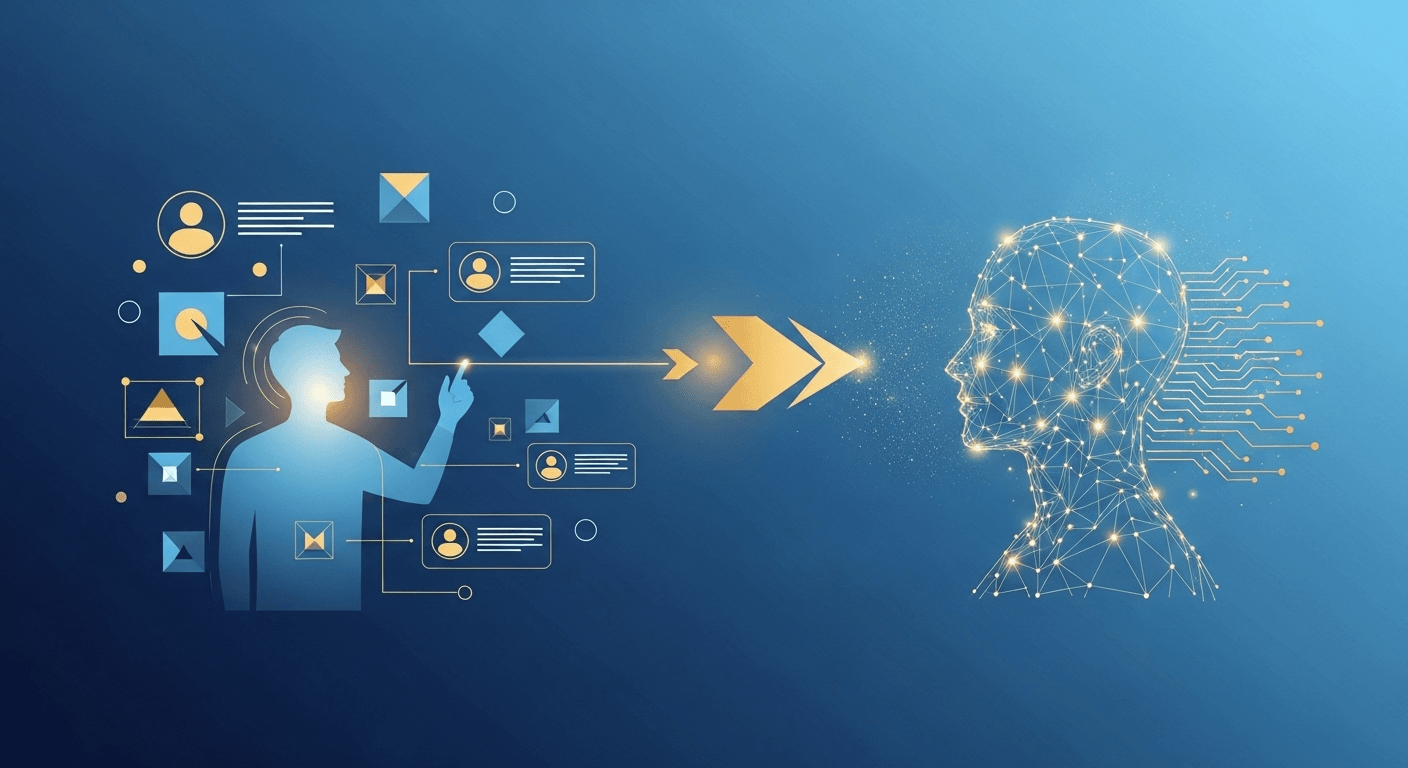 Human-AI Collaboration Concept - Visual representation of balanced approach to AI-assisted hiring that maintains human oversight