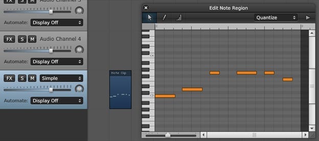 MIDI piano roll in Soundation MIDI piano roll in Soundation