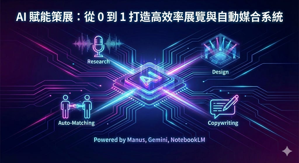 AI 賦能策展:從 0 到 1 打造高效率展覽與自動媒合系統 AI 賦能策展:從 0 到 1 打造高效率展覽與自動媒合系統