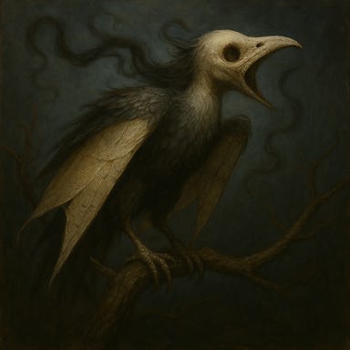 Griefwing creature perched in mist