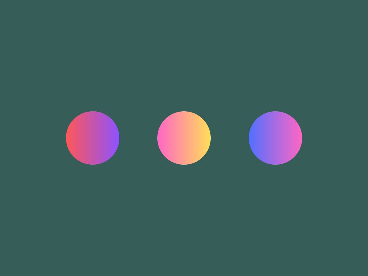 green background with three coloured balls on it