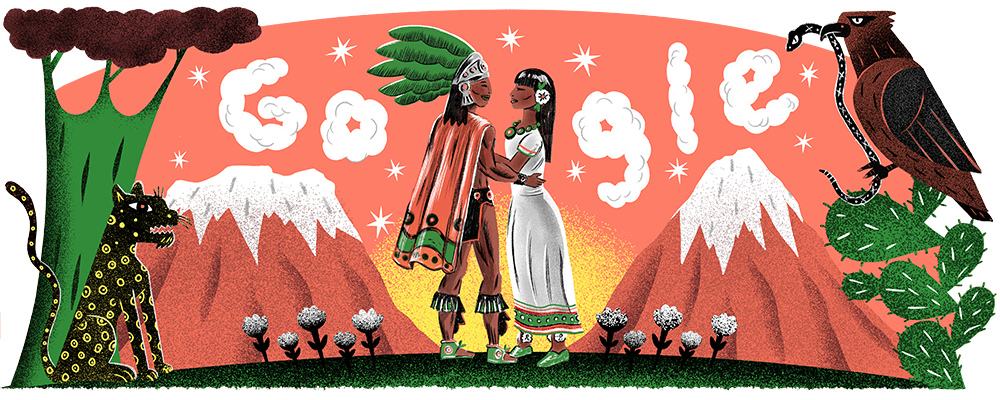 Doodle de Google para celebrar el aniversario de la Independencia de México.