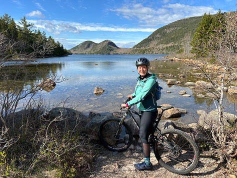 Photos of the campground, ocean, hiking, and dogs