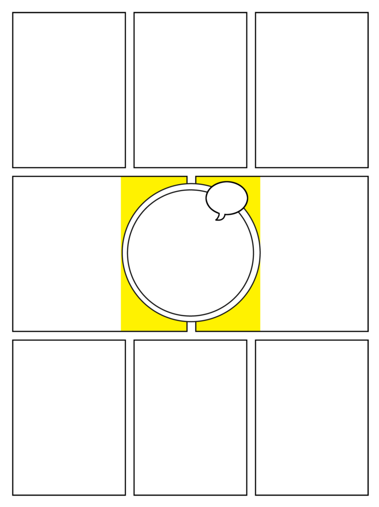 Incorporating an oddly shaped panel into a vertical-scroll comic