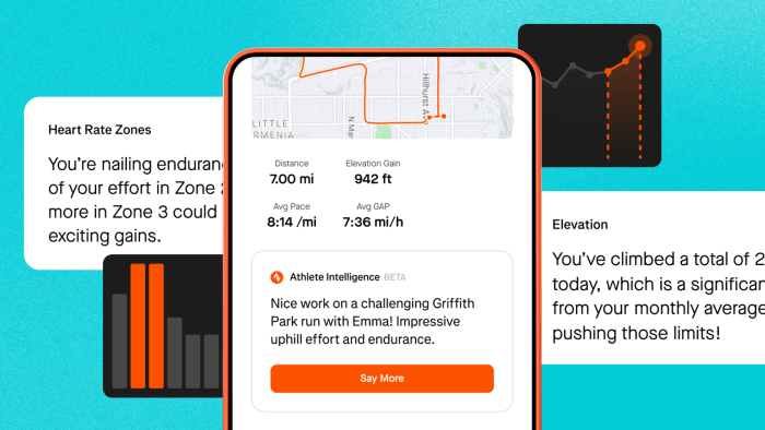 Strava Athlete Intelligence report showing a run summary.