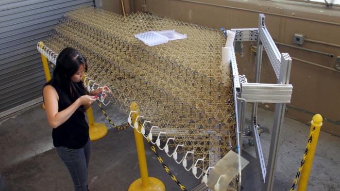 For testing purposes, this initial wing was hand-assembled, but according to MIT, future versions could be assembled by specialised miniature robots