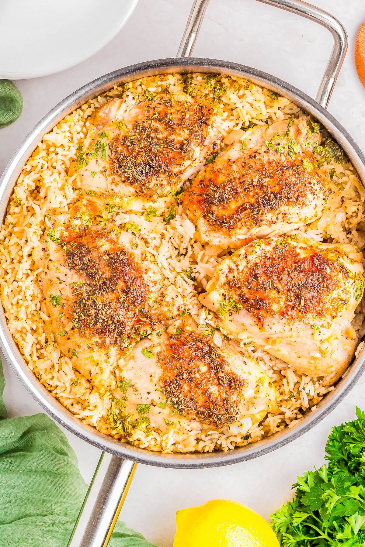 One-Skillet Baked Chicken and Rice