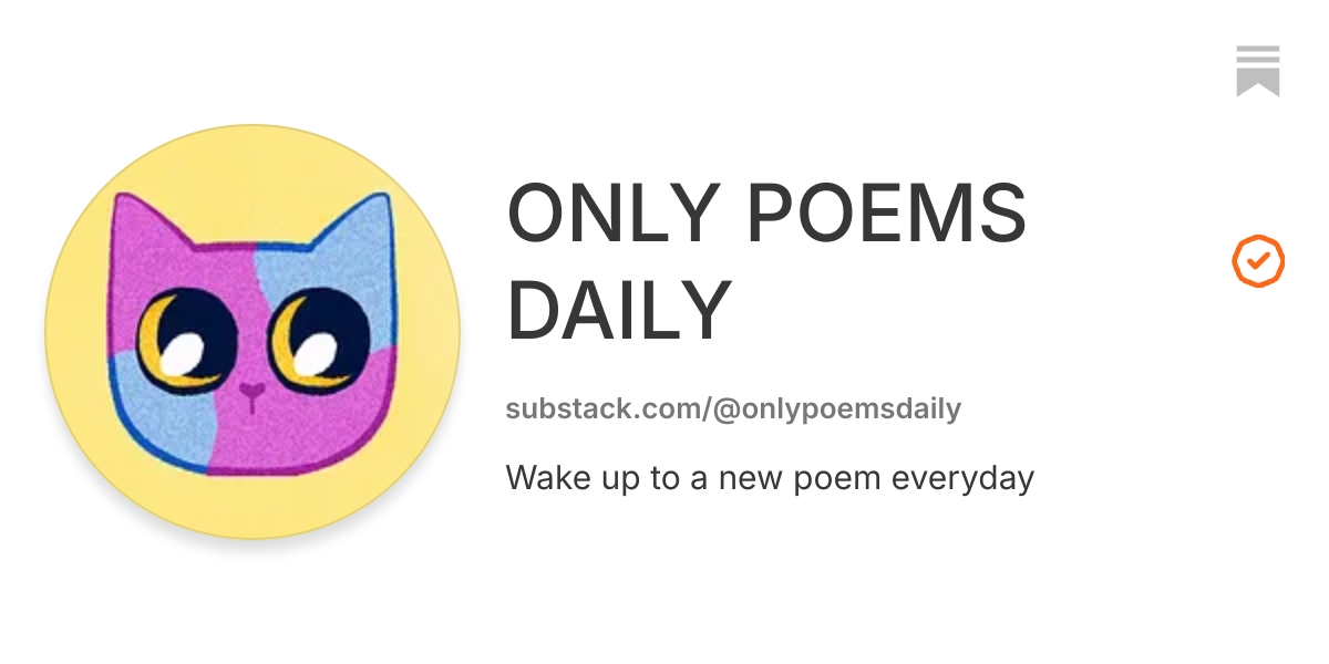 ONLY POEMS DAILY | Substack