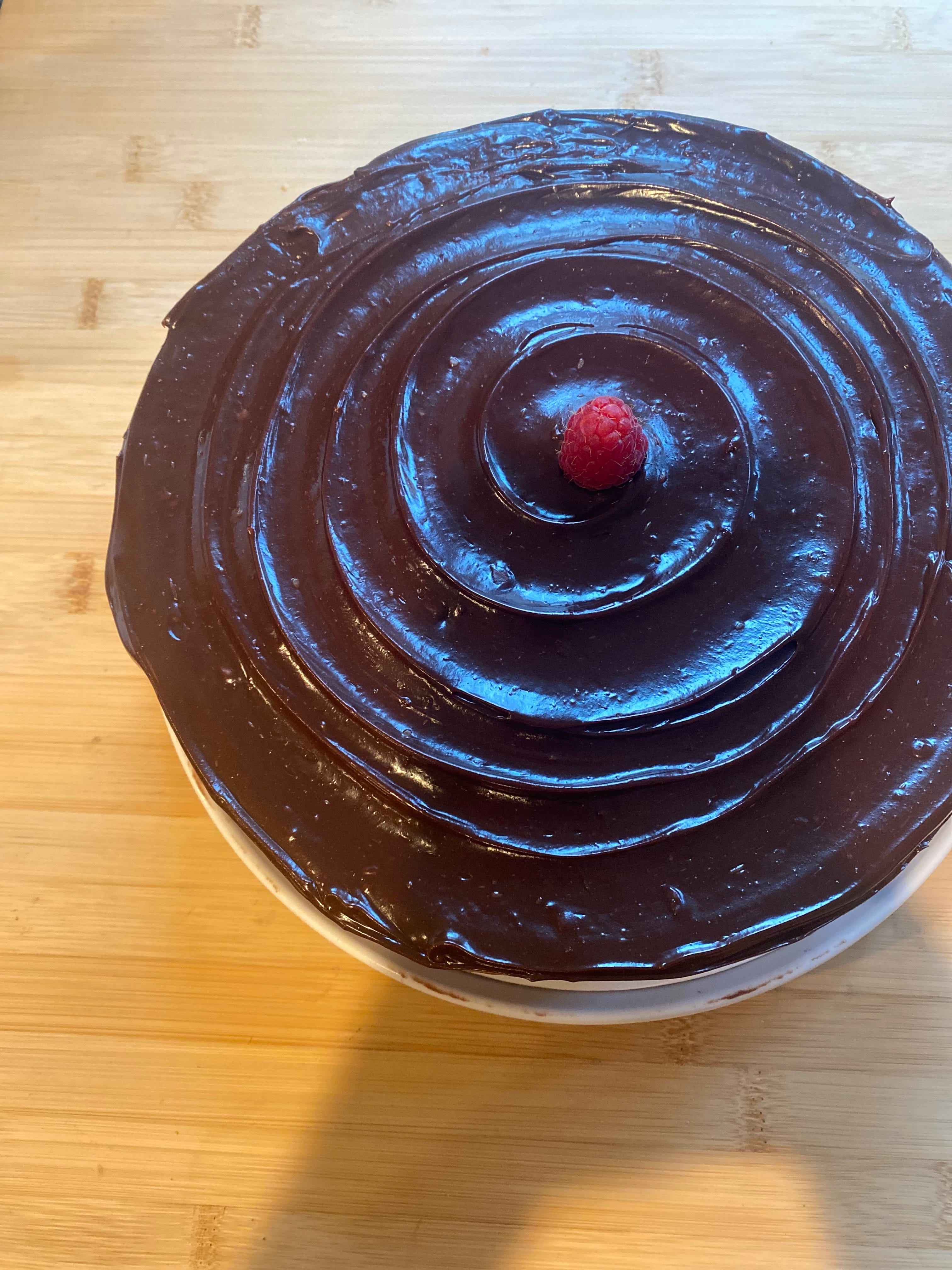 Chocolate Raspberry Boston Cream Pie - by Rachel Ciordas