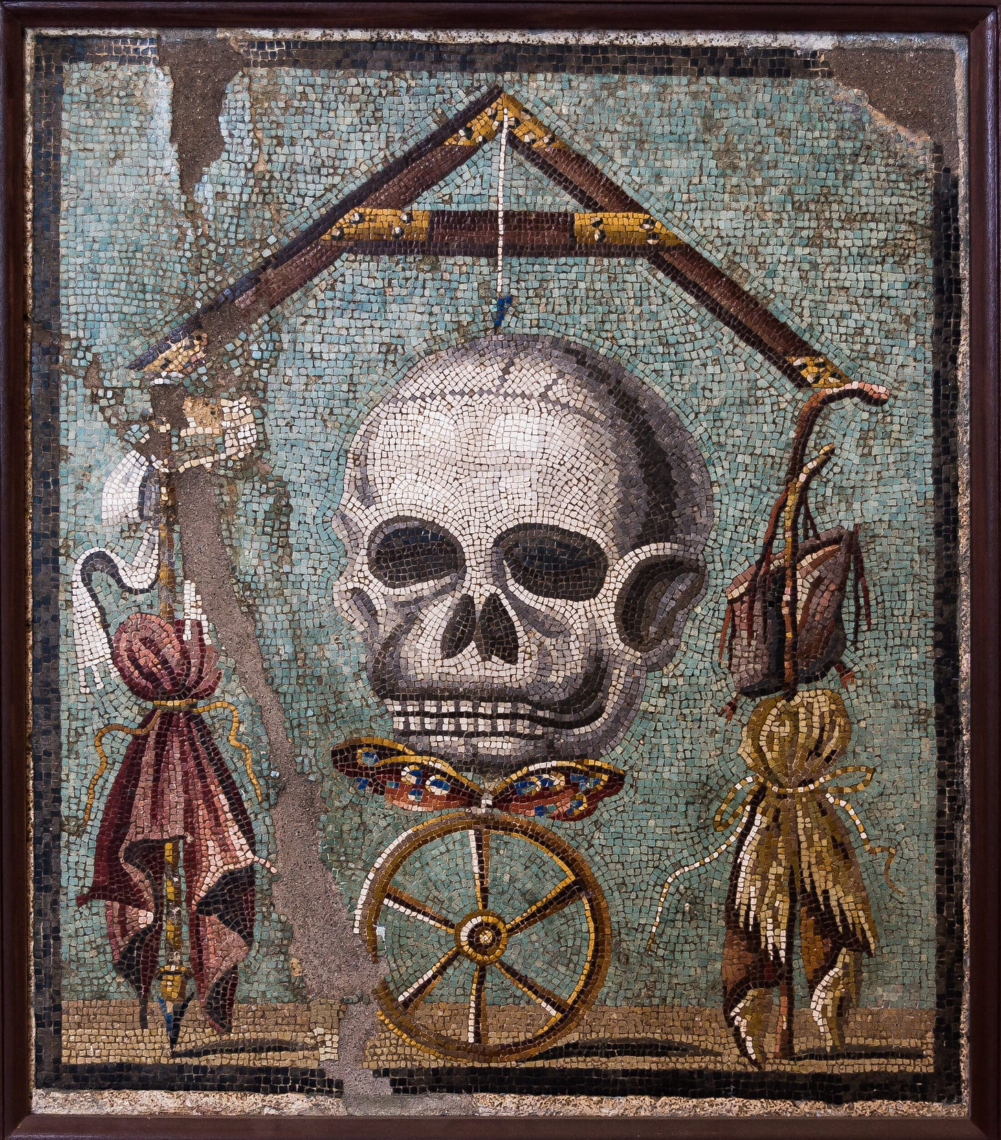 Roman 'Wheel of Fortune’ mosaic from Pompeii, via WikiCommons. Roman 'Wheel of Fortune’ mosaic from Pompeii, via WikiCommons.