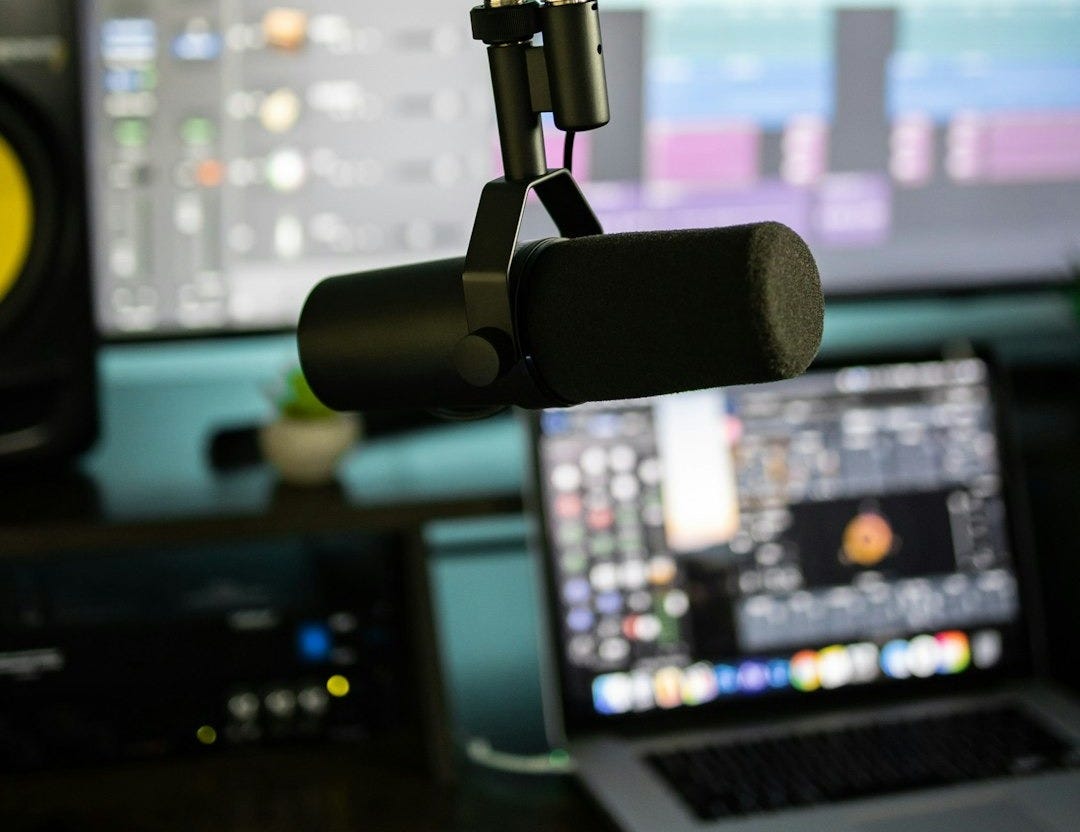 black and gray microphone with stand black and gray microphone with stand