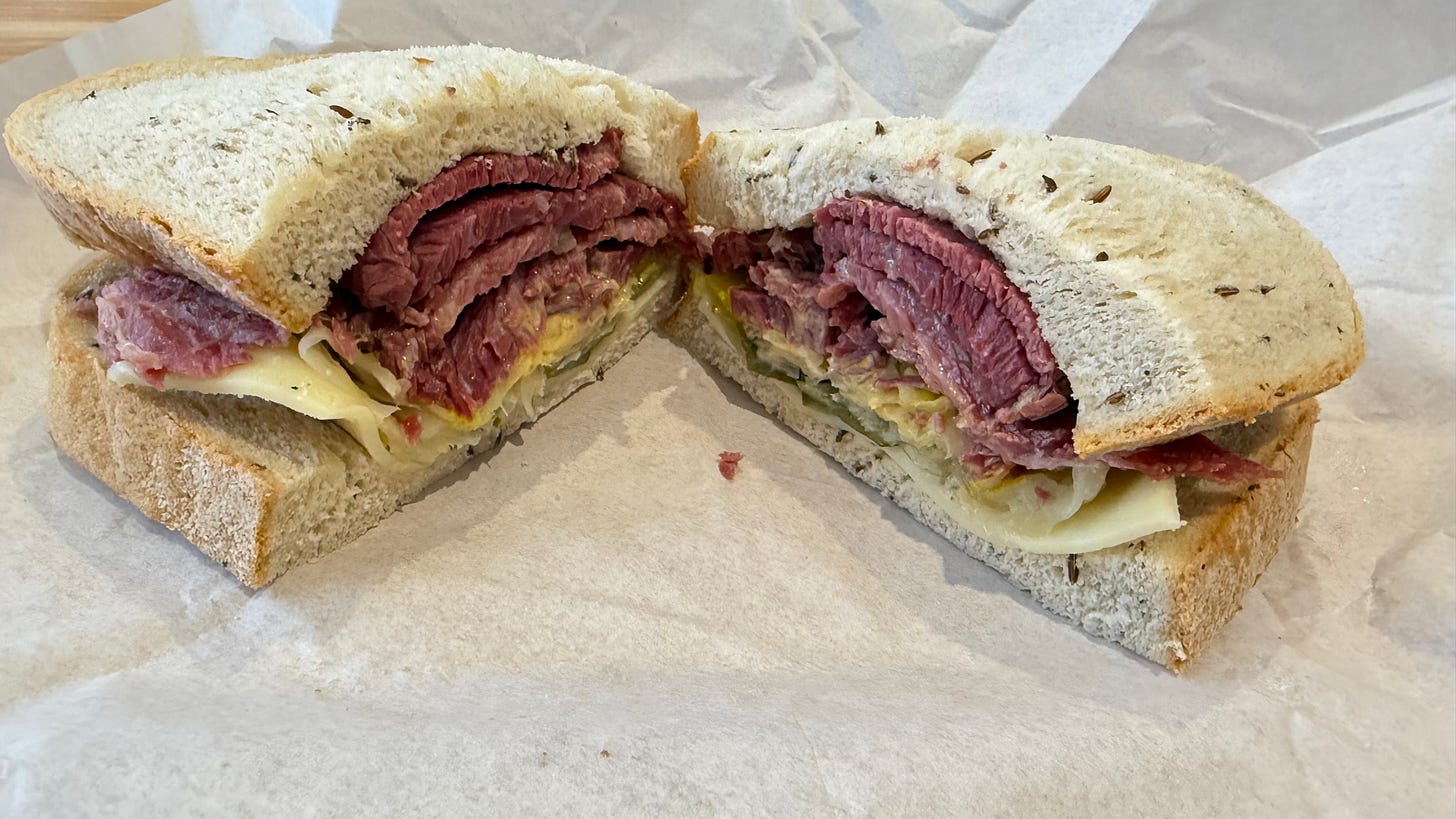 Reuben sandwich from Tongue and Brisket