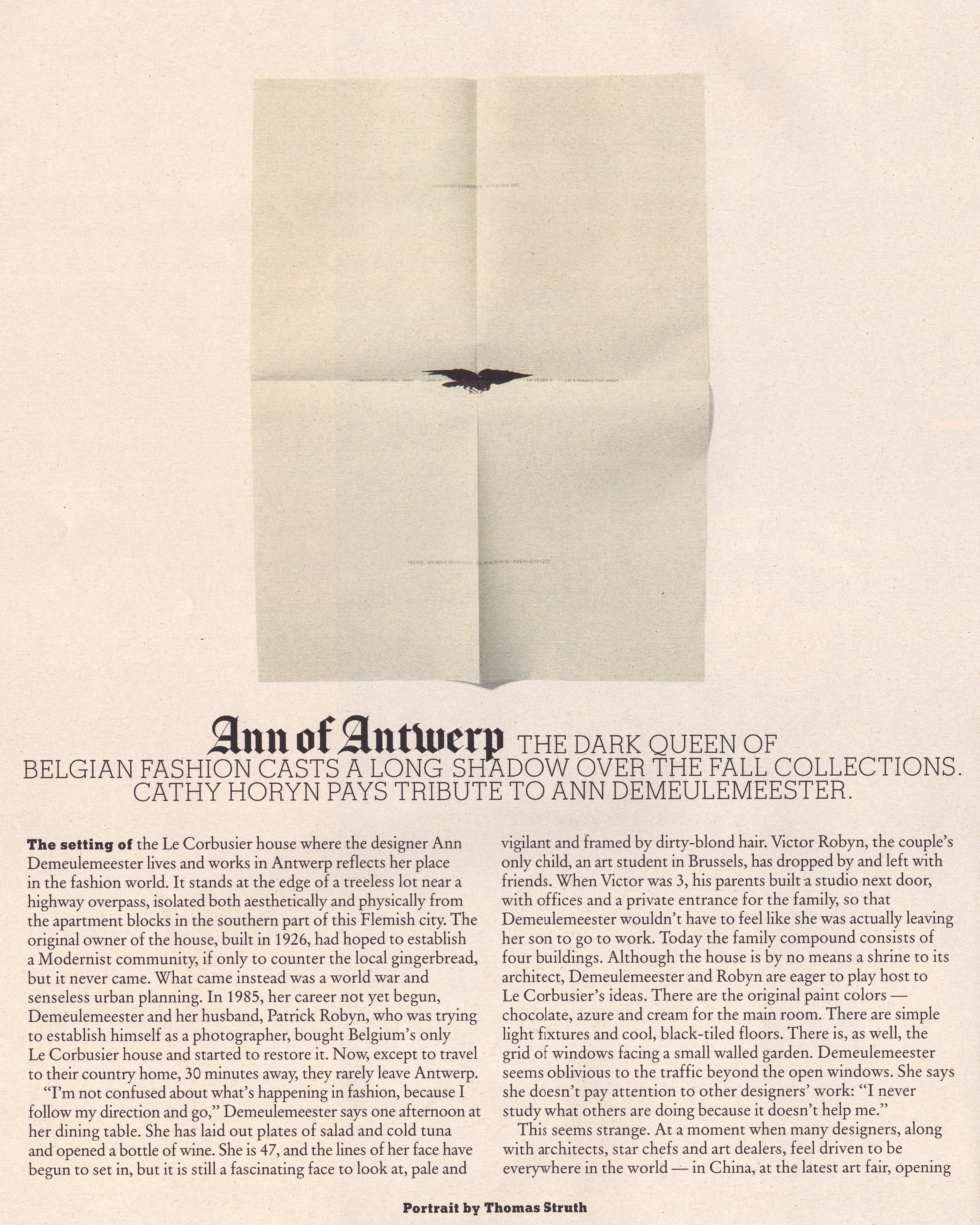 The Long Shadow: Ann Demeulemeester by Cathy Horyn