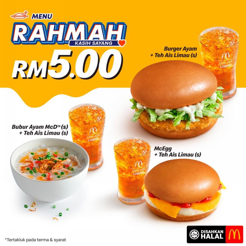 McDonald's Menu Rahmah available now at RM5 McDonald's Menu Rahmah available now at RM5