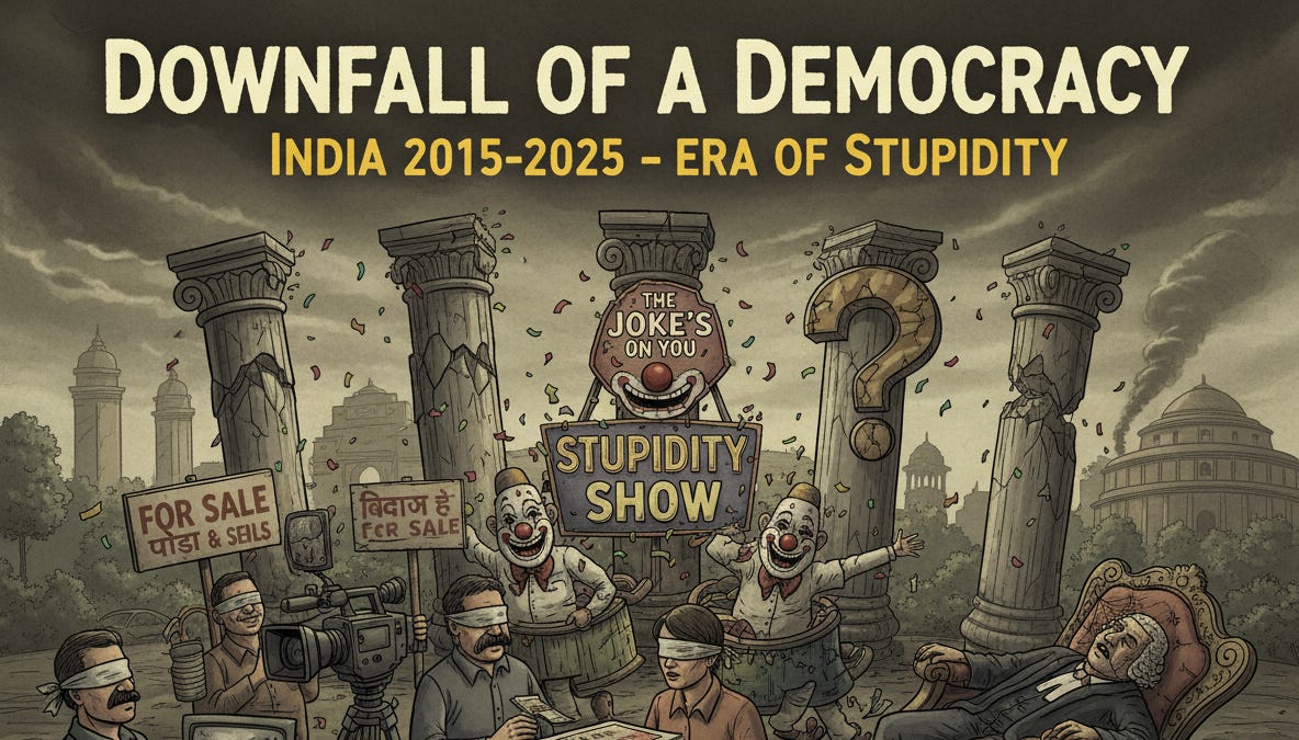 Downfall of a Democracy: How the Four Pillars Went Quiet (India, 2015–2025)