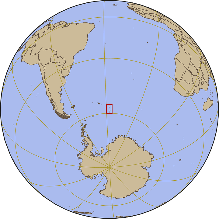 Map showing the South Sandwich Islands chain, close up and their global location