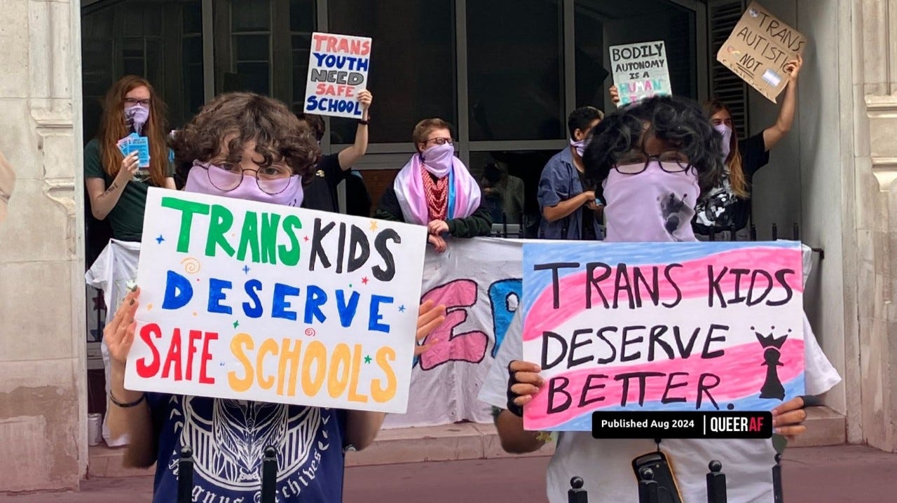 Inspired by queer history, Trans Kids Deserve Better occupy Department ...