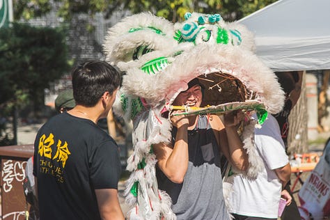 Kick out gentrification Kung Fu and Lion Dancing
