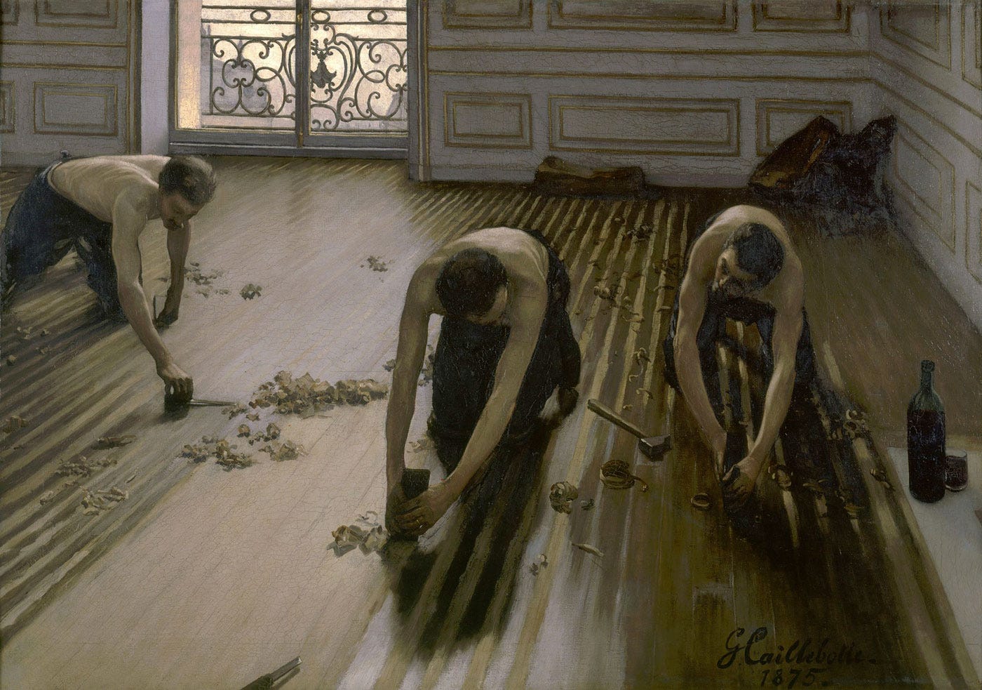 work caption copied Gustave Caillebotte Raboteurs de parquet 1875 work caption copied Gustave Caillebotte Raboteurs de parquet 1875