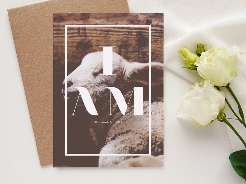 Biblical Easter Greeting Card  I AM image 1
