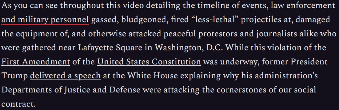 Original excerpt w/ "...and military personnel..."