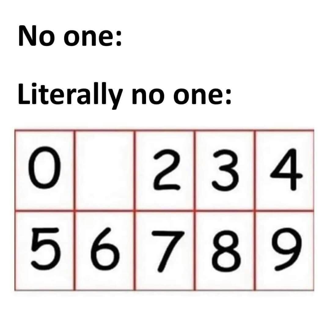 Literally no one : r/antimeme
