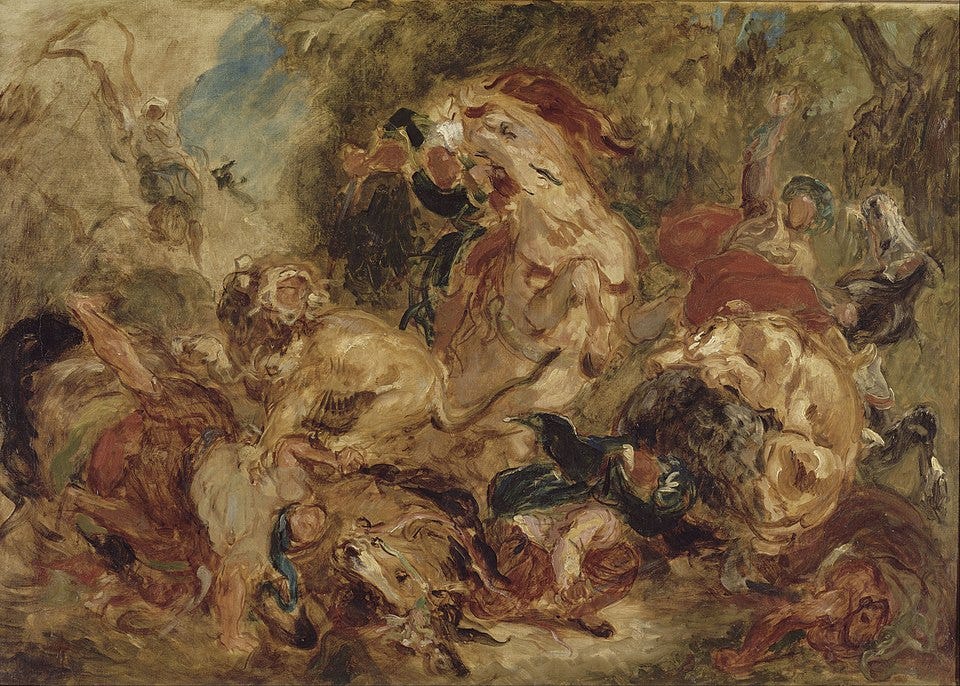 File:Eugène Delacroix - The Lion Hunt - Google Art Project.jpg