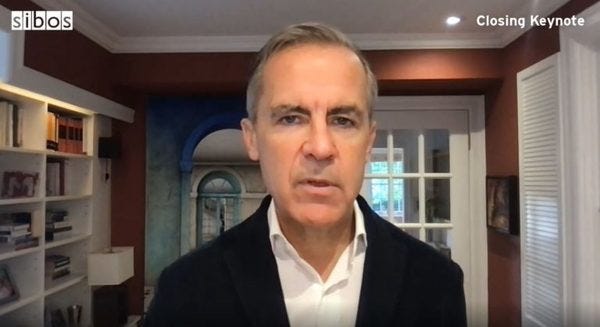 Mark Carney. Source: FintechFutures, 15 October 2021