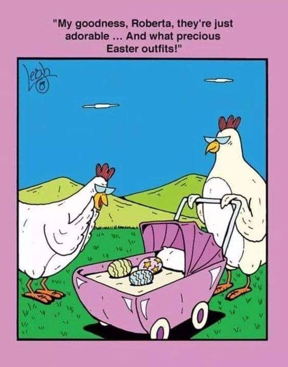 May be a doodle of text that says '"My goodness, Roberta, they're just adorable And what precious Easter outfits!" O'