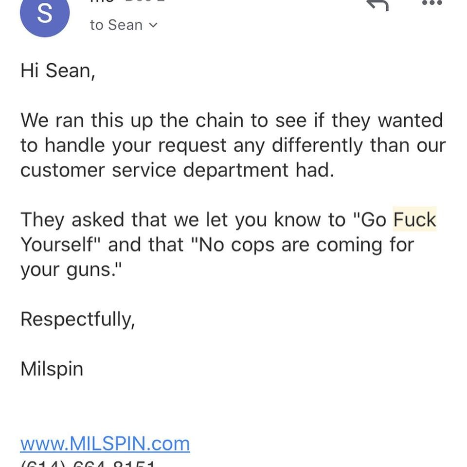 Response to Sean by Milspin