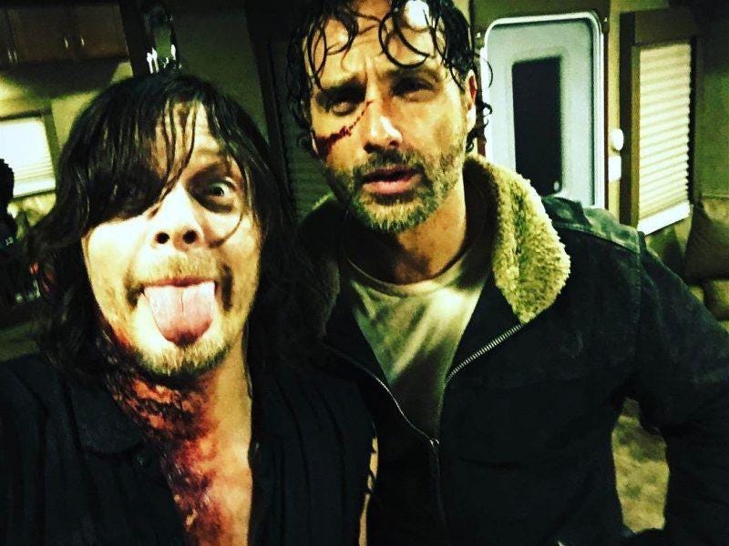 walking dead norman reedus tonguing andrew lincoln walking dead norman reedus tonguing andrew lincoln