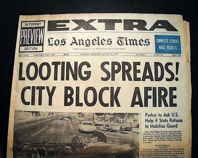 The Watts Riots of 1965, in a Los Angeles newspaper... | RareNewspapers.com