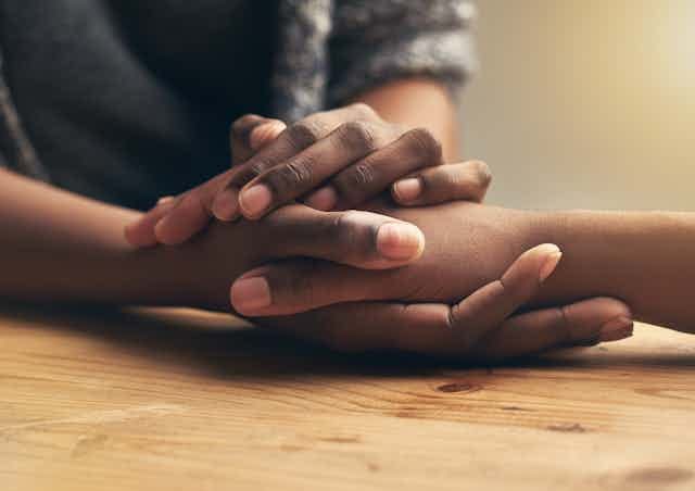 Holding hands