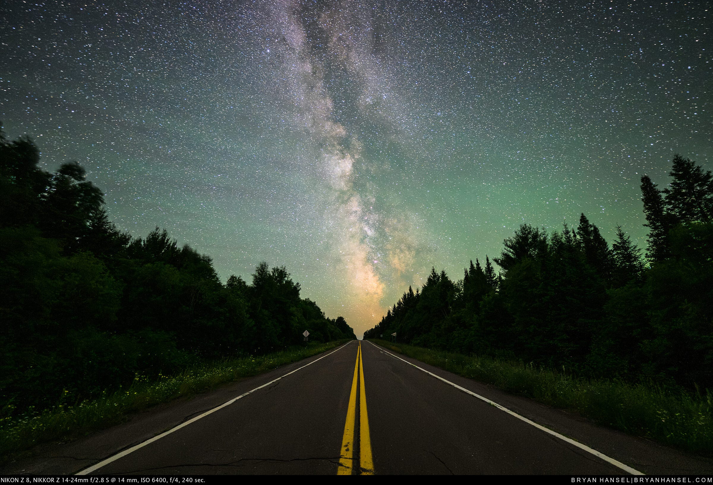 A road leads into the Milky Way's core.