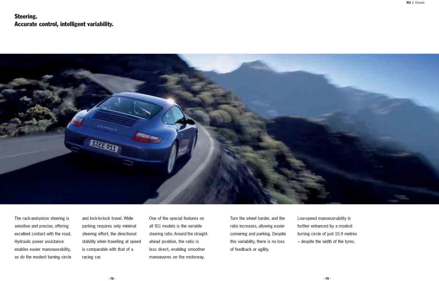 Porsche 911 997 2006 brochure steering Porsche 911 997 2006 brochure steering