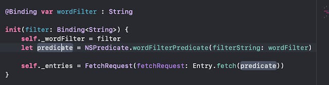 Initializater for a string binding