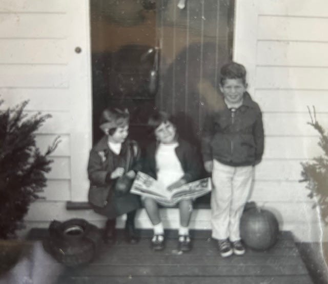 Kids with Halloween pumpkin
