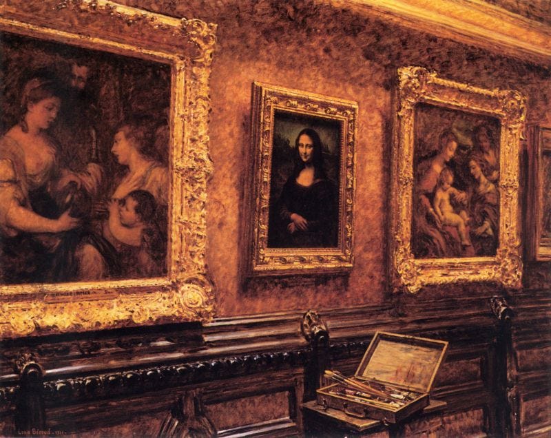 Louis Béroud, Mona Lisa at the Louvre, 1911.