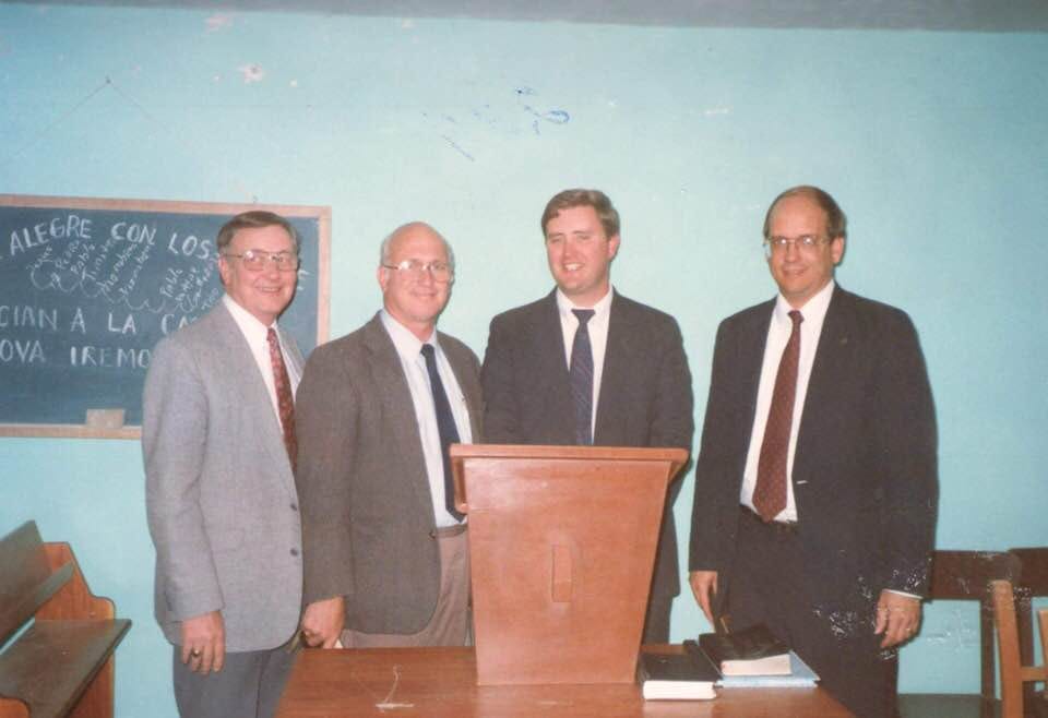 Austin Gardner standing with Pastor Paul Forsyth during Forsyth's first ministry visit to Peru, where he helped organize Hunter Baptist Church.