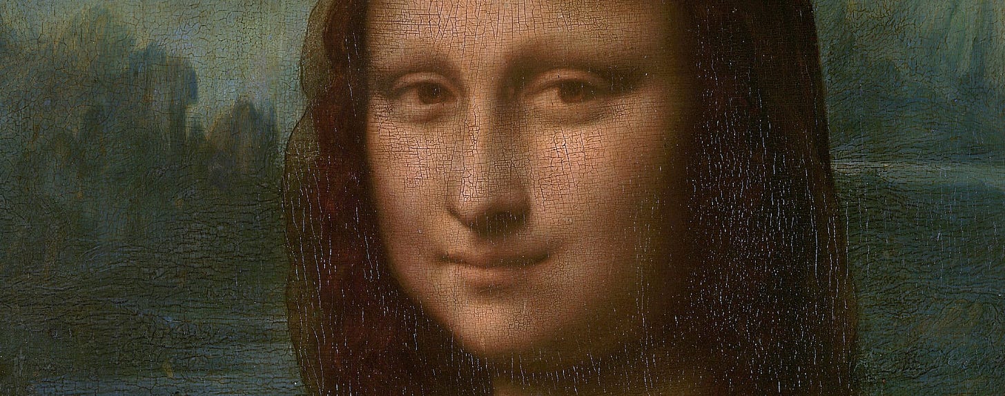 Leonardo da Vinci's Mona Lisa, the most famous example of sfumato, with soft transitions and no visible outlines Leonardo da Vinci's Mona Lisa, the most famous example of sfumato, with soft transitions and no visible outlines