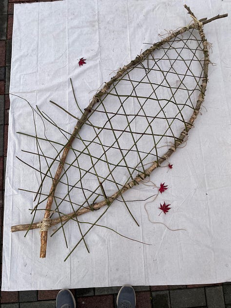 Mother Earth provided the materials to weave a cover for the coffin.