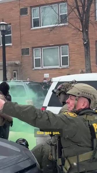 Video from Minneapolis shows a clash between federal agents and protesters  on Wednesday. CBP chief Gregory Bovino was filmed throwing a canister into  a crowd.