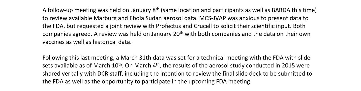January meetings, the FDA schedule, and the March 4 briefing to NIAID's clinical research division. Release, page 23. January meetings, the FDA schedule, and the March 4 briefing to NIAID's clinical research division. Release, page 23.