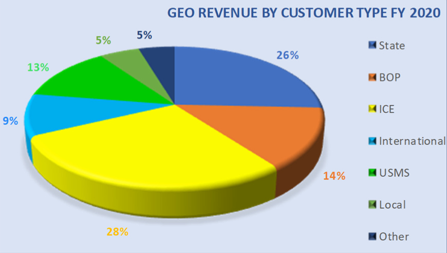Geo Group stock revenue by customer type FY2020