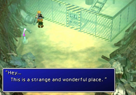 Resident marveling at Midgar's steelwork