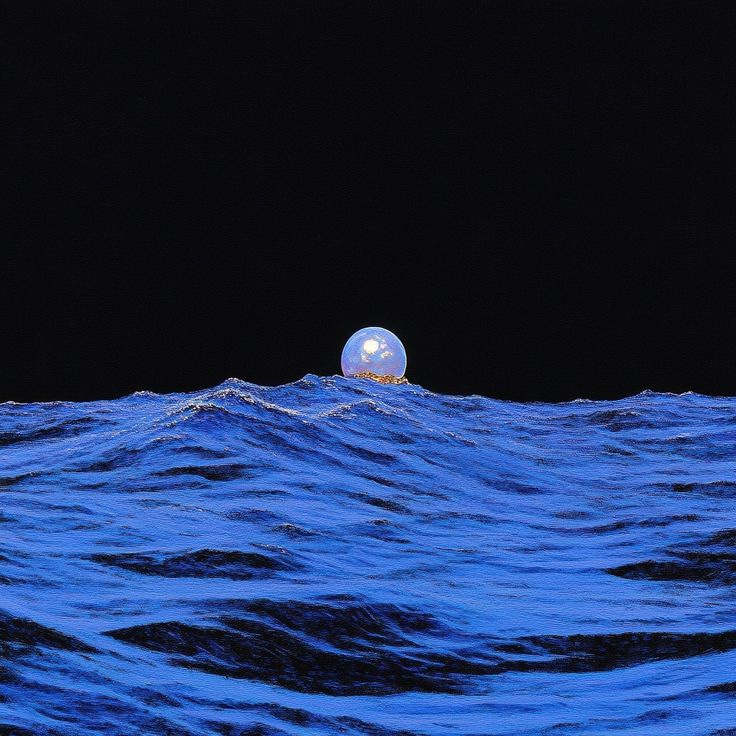 This may contain: an object floating on top of the ocean in the middle of it's waves