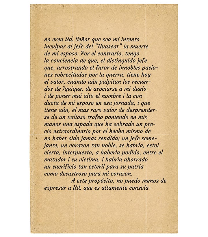 Transcripción literal de las cartas entre Miguel Grau y Carmela Carvajal de Prat