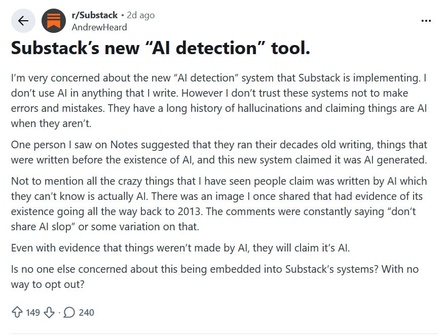 For Anyone Panicking About the New AI Detection System on Substack